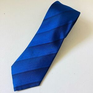Van Huesen Royal Blue Silky Striped Tie